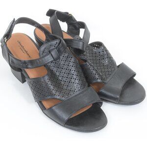 Cloudwalkers by Avenue Women's 10 WIDE Caged Open Toe Low Heel Vegan Office Casu